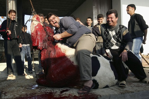 Palestinians Celebrate Eid Al-Adha By Slaughtering Animals