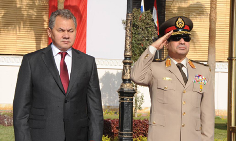 Russian defence minister Sergei Shoygu and General Sisi