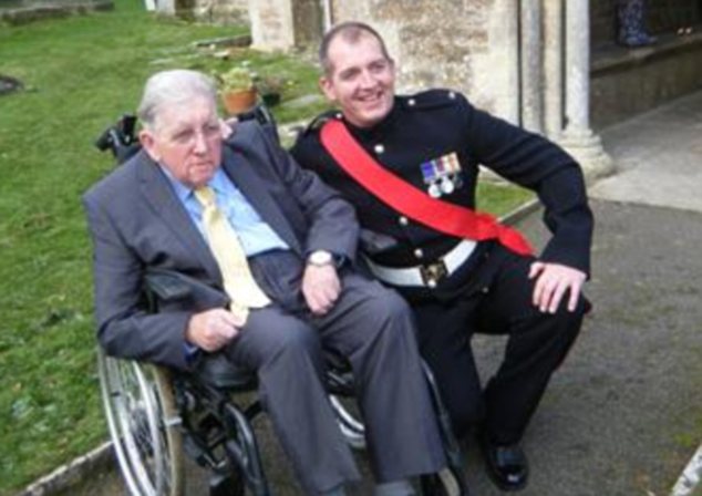 Alexander Blackman pictured with his wheelchair-bound father Brian who died shortly before his tour of duty