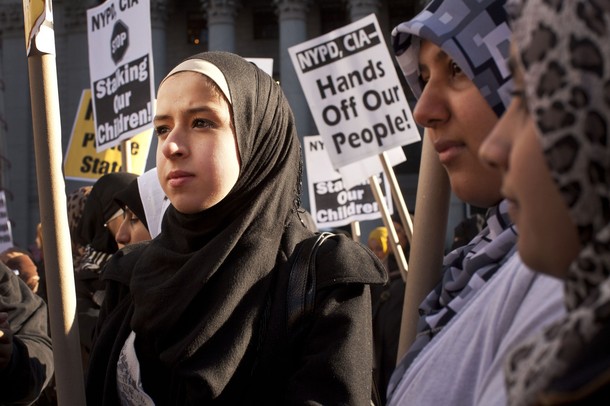 Muslim women protest in New York