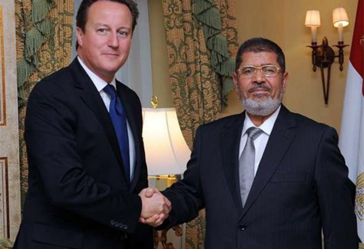 Gee, it was just last year that David Cameron warmly welcomed Muslim Brotherhood's Mohamed Morsi as president of Egypt