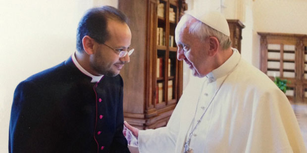 Father Yoannis Lahzi Gaido and Pope Francis