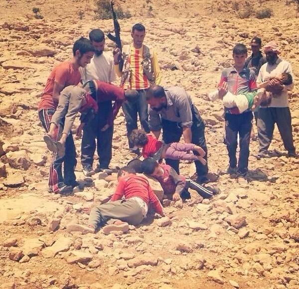 Ezidi Kurdish children are dying of thirst and hunger on Sinjar mountains.
