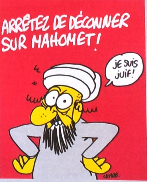 CAPTION: “STOP INSULTING MOHAMMED. I AM JEWISH.”