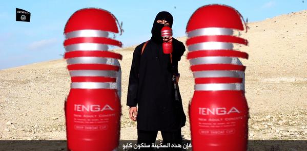 Islamic State soldier and hostages holding Tenga “onacup” sex toys!