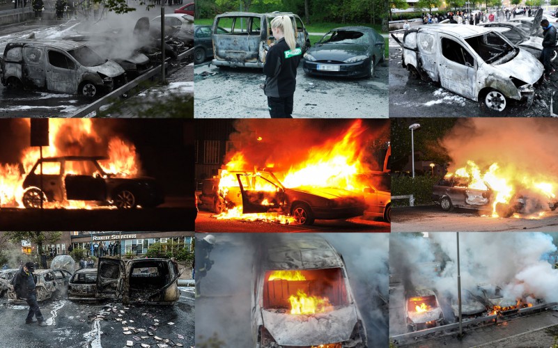 Muslims rioting in Sweden