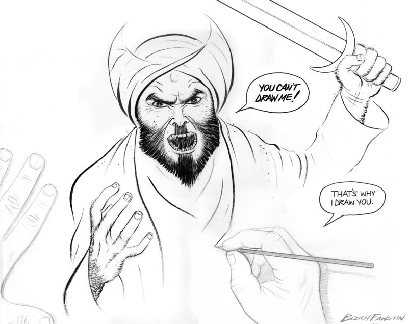 Bosch Fawstin's winning Muhammad cartoon