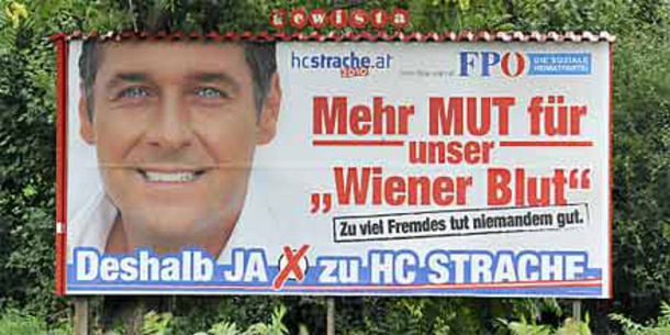 Austria’s Freedom Party (FPO) is causing outrage with its advertising campaign. The slogan causing all the fuss appears in bold letters across huge billboards next to the smiling face of Freedom Party leader Heinz Christian Strache. “Mehr Mut für Wiener Blut” – more courage for Viennese Blood. The next line says – “Too many foreigners does no one any good”