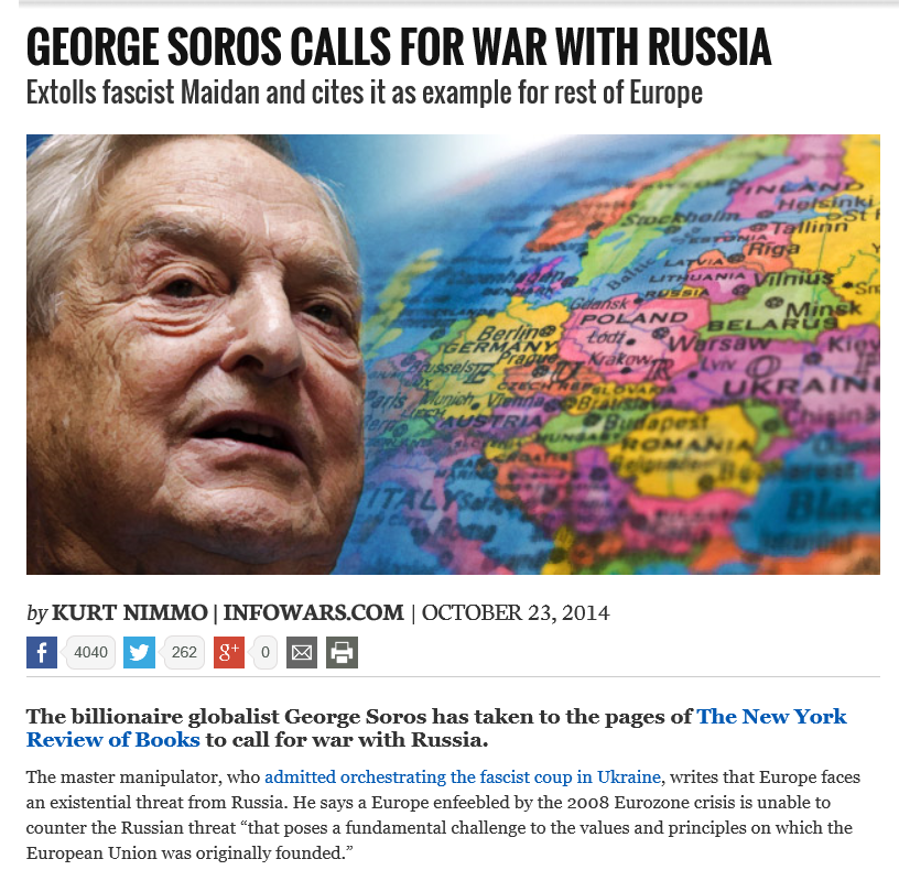 SOROS wants AMERICAN Christians to KILL RUSSIAN Christians... ONWARDS to MASS-EXTINCTION !!