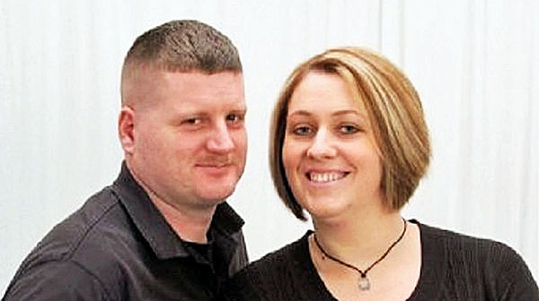 U.S. Marine veteran John Kevin Wood and his wife, Melissa 