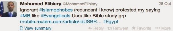 Elibiary compares the terrorists of the Muslim Brotherhood to Christian Evangelicals
