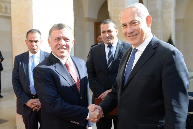 King Abdullah of Jordan and PM Benjammin Netanyahu of Israel